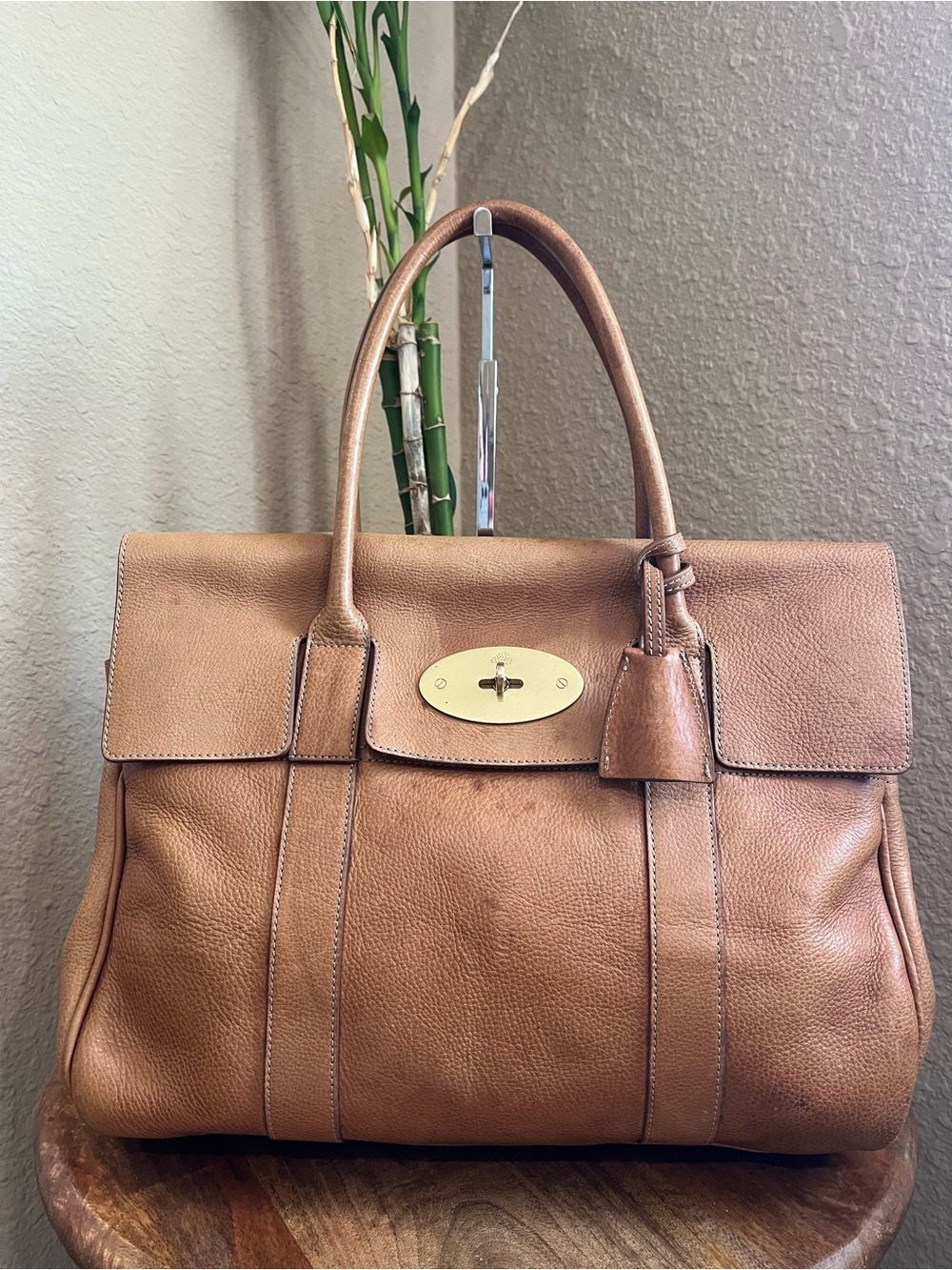 MULBERRY OAK NATURAL VEGETABLE TANNED LEATHER BAYSWATER
